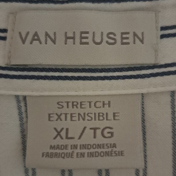 Van Heusen Womens Button Down Size XL Navy Classic Office Career Staple French - Picture 4 of 5